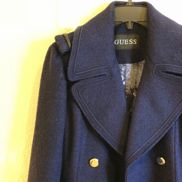 GUESS Military Wool Blend Coat - Picture 2 of 8